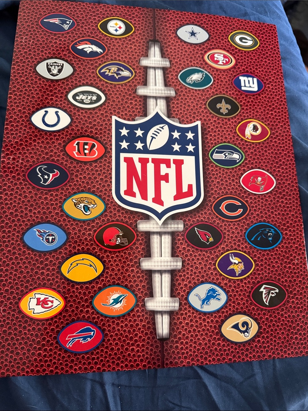 NFL Red Football folder with Team Logos